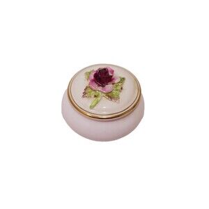 Adderley Floral & Figurine Bone China Pink Trinket Dish